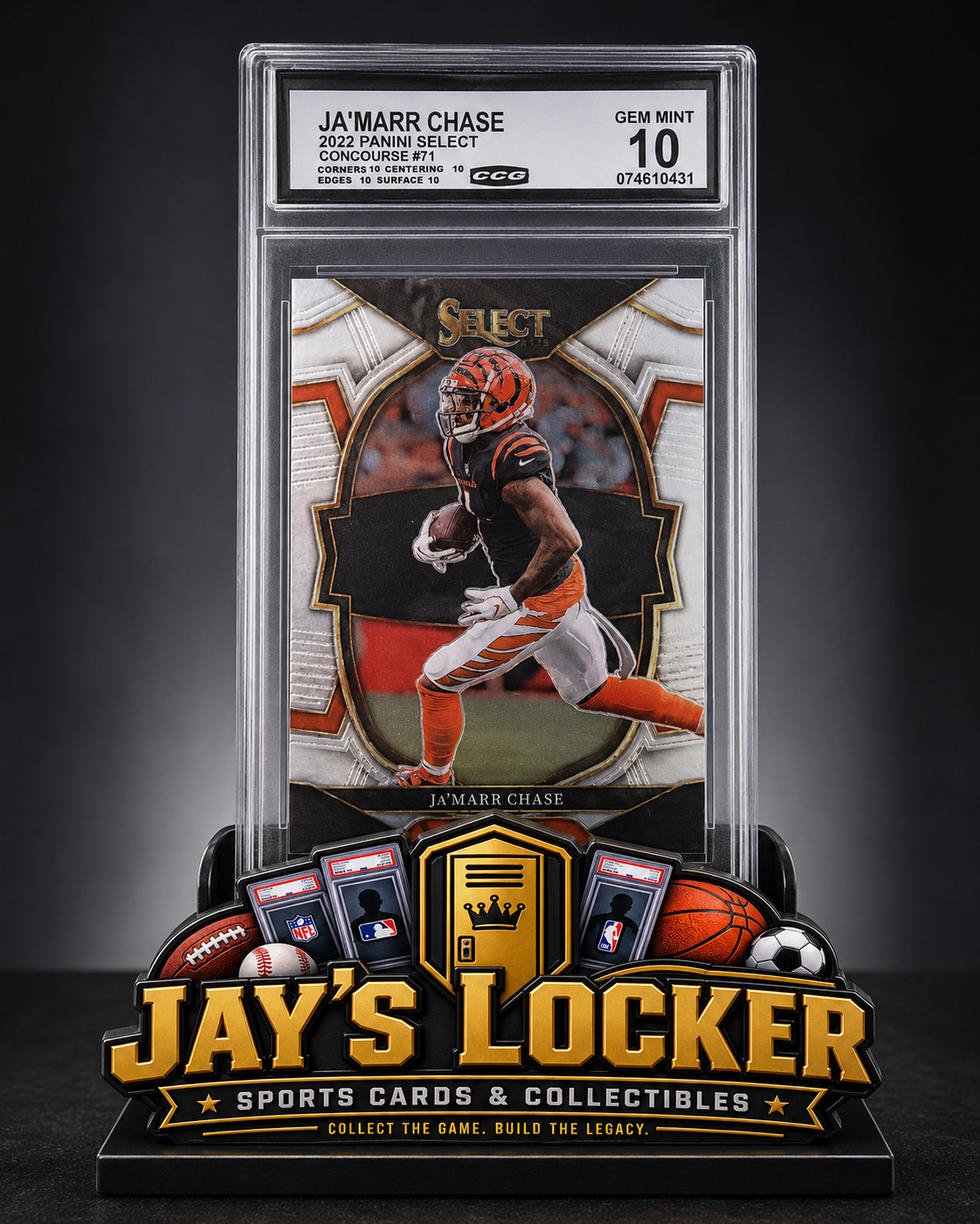 2022 Panini Select Ja’Marr Chase #71 Concourse – CCG Gem Mint 10