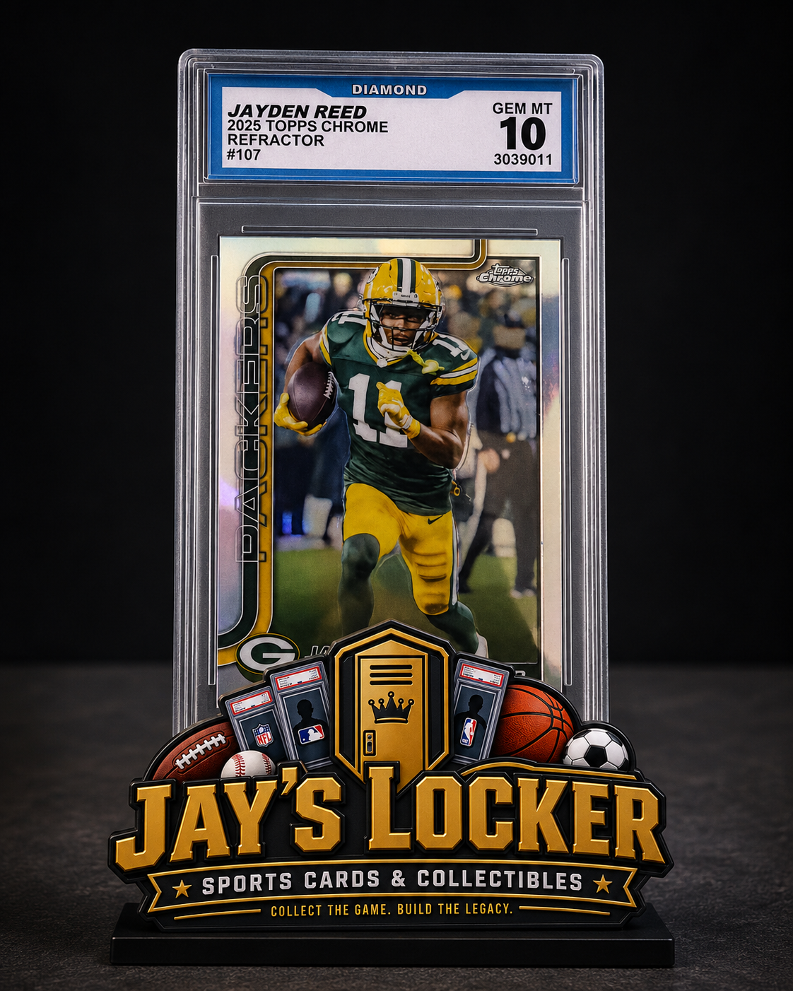 2025 Topps Chrome Jayden Reed #107 Refractor Diamond GEM MT 10