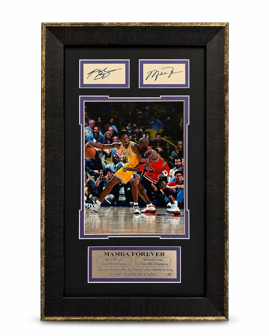 Kobe Bryant & Michael Jordan “Mamba Forever” Framed Basketball Tribute – 10x14
