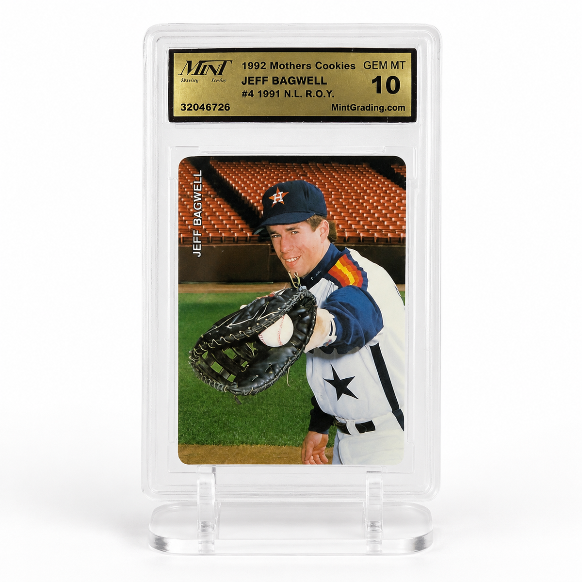 1992 Mother’s Cookies Jeff Bagwell #4 ROY Gem Mint 10 Houston Astros HOF