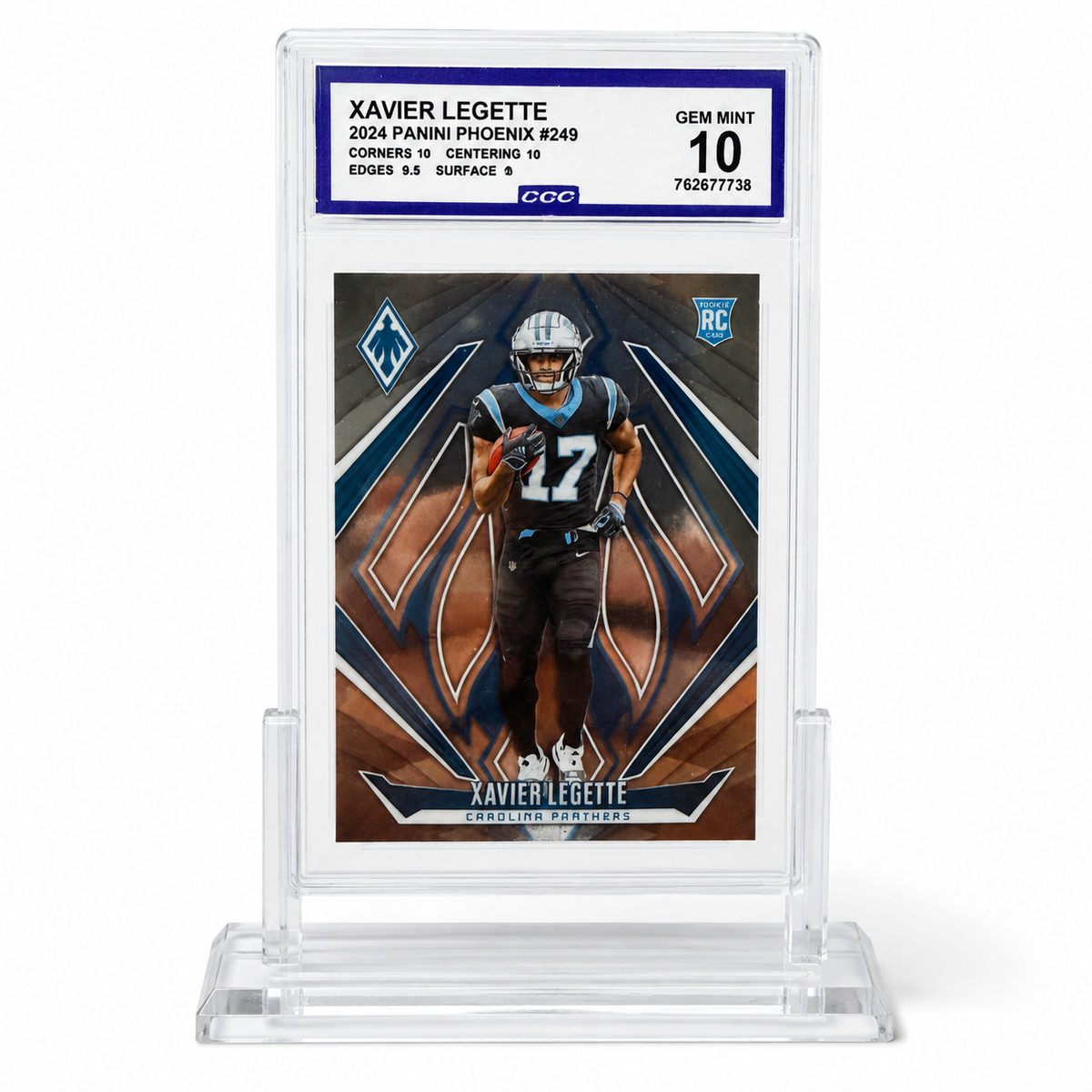 2024 Panini Phoenix Xavier Legette RC #249 CCG 10 Gem Mint Carolina Panthers