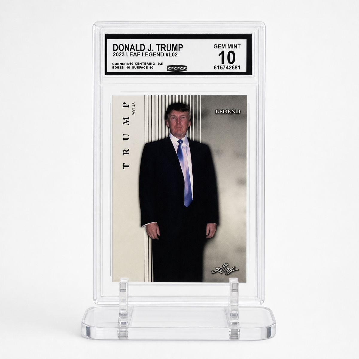 2023 Leaf Legend Donald J. Trump #L02 CCG 10 Gem Mint Political Collectible