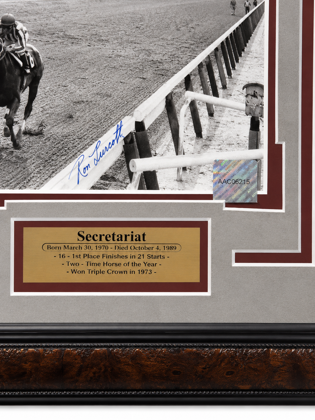 Ron Turcotte Signed Secretariat Triple Crown Framed Memorabilia Display w/ COA
