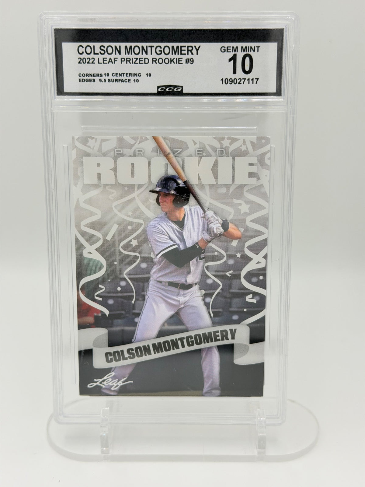2022 Leaf Prized Rookie Colson Montgomery #9 CCG Gem Mint 10 White Sox