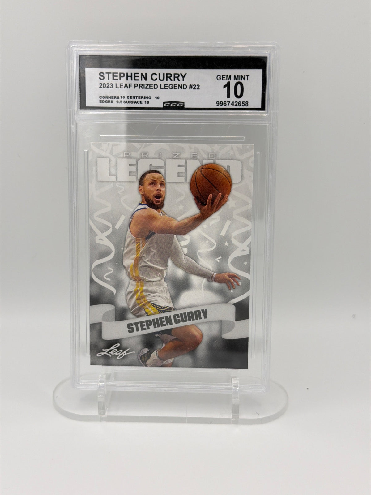 2023 Leaf Prized Legend Stephen Curry #22 CCG Gem Mint 10 Warriors