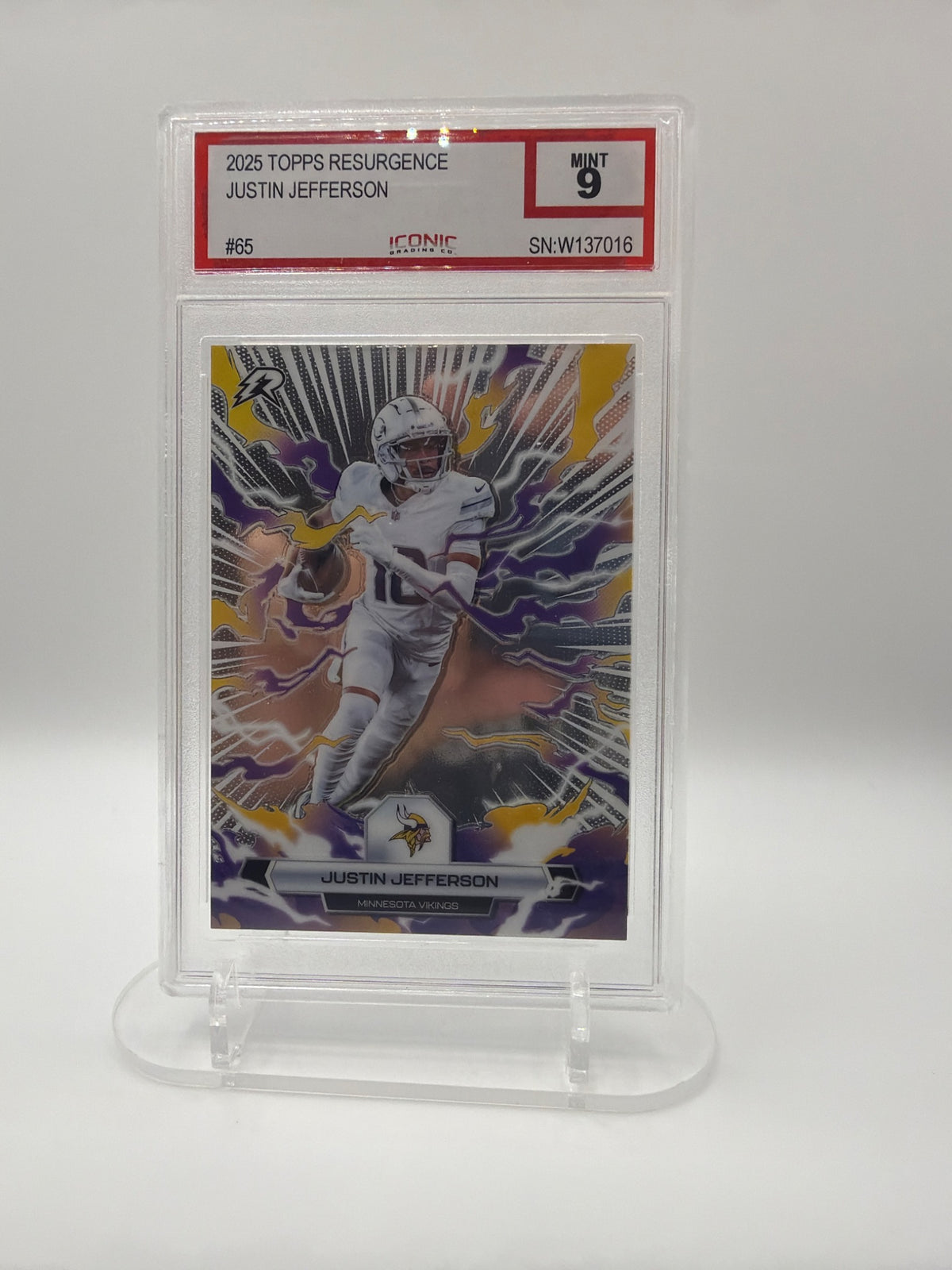 2025 Topps Resurgence Justin Jefferson #65 Iconic Mint 9 Vikings