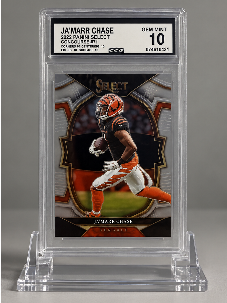 2022 Panini Select Ja’Marr Chase #71 Concourse CCG Gem Mint 10 – Bengals