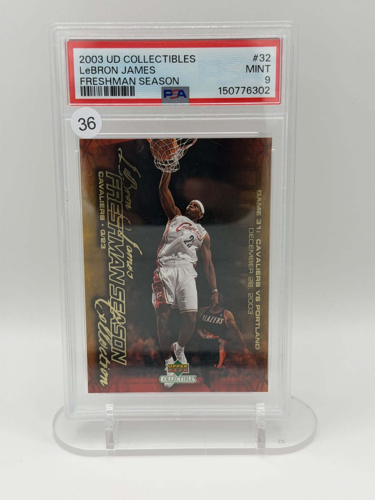 2003 UD Collectibles LeBron James Freshman Season #32 PSA 9