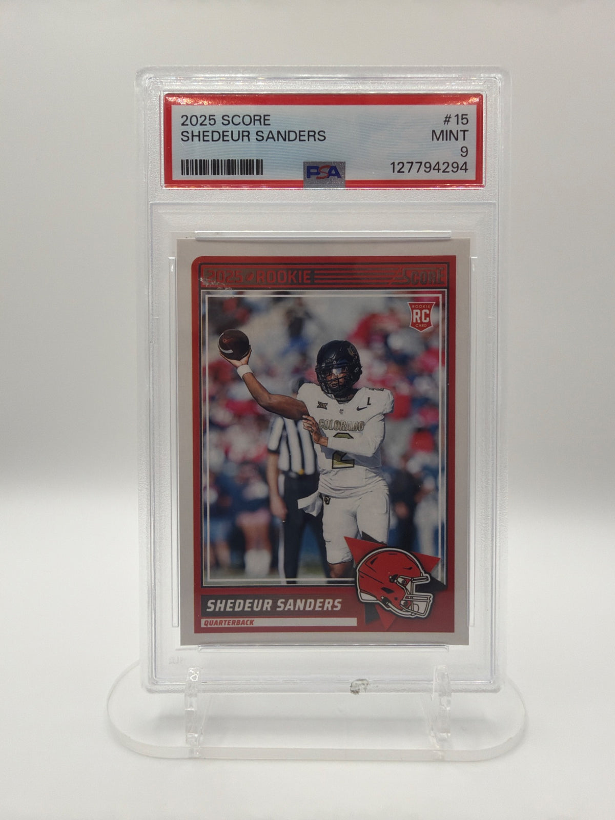 2025 Score Shedeur Sanders #15 Rookie RC PSA 9 Mint Browns