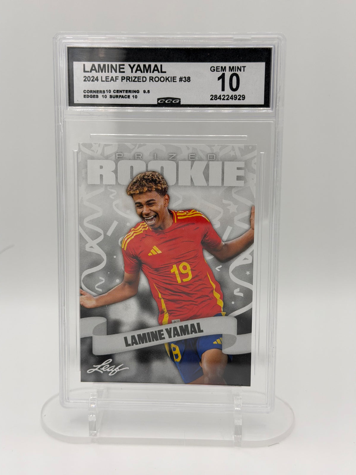 2024 Leaf Prized Rookie Lamine Yamal #38 CCG Gem Mint 10 Spain