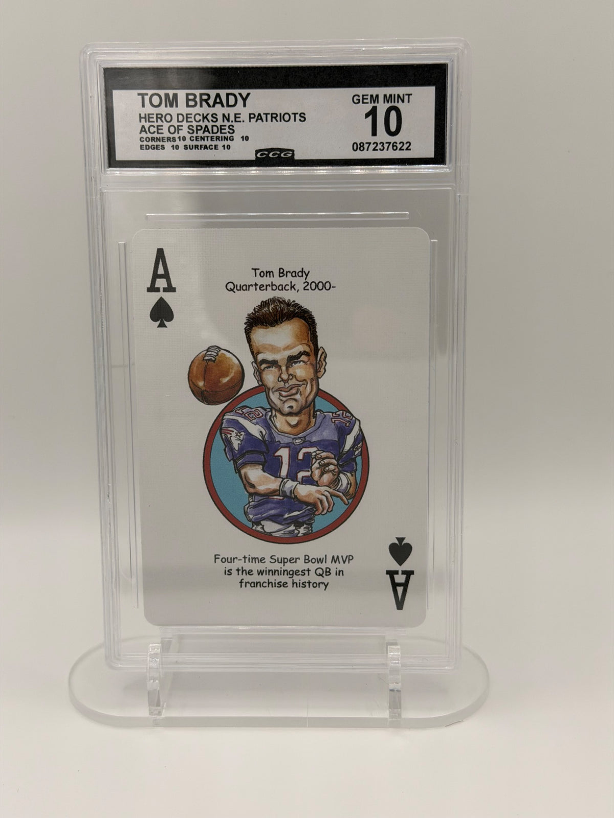 Tom Brady Hero Decks New England Patriots Ace of Spades CCG Gem Mint 10