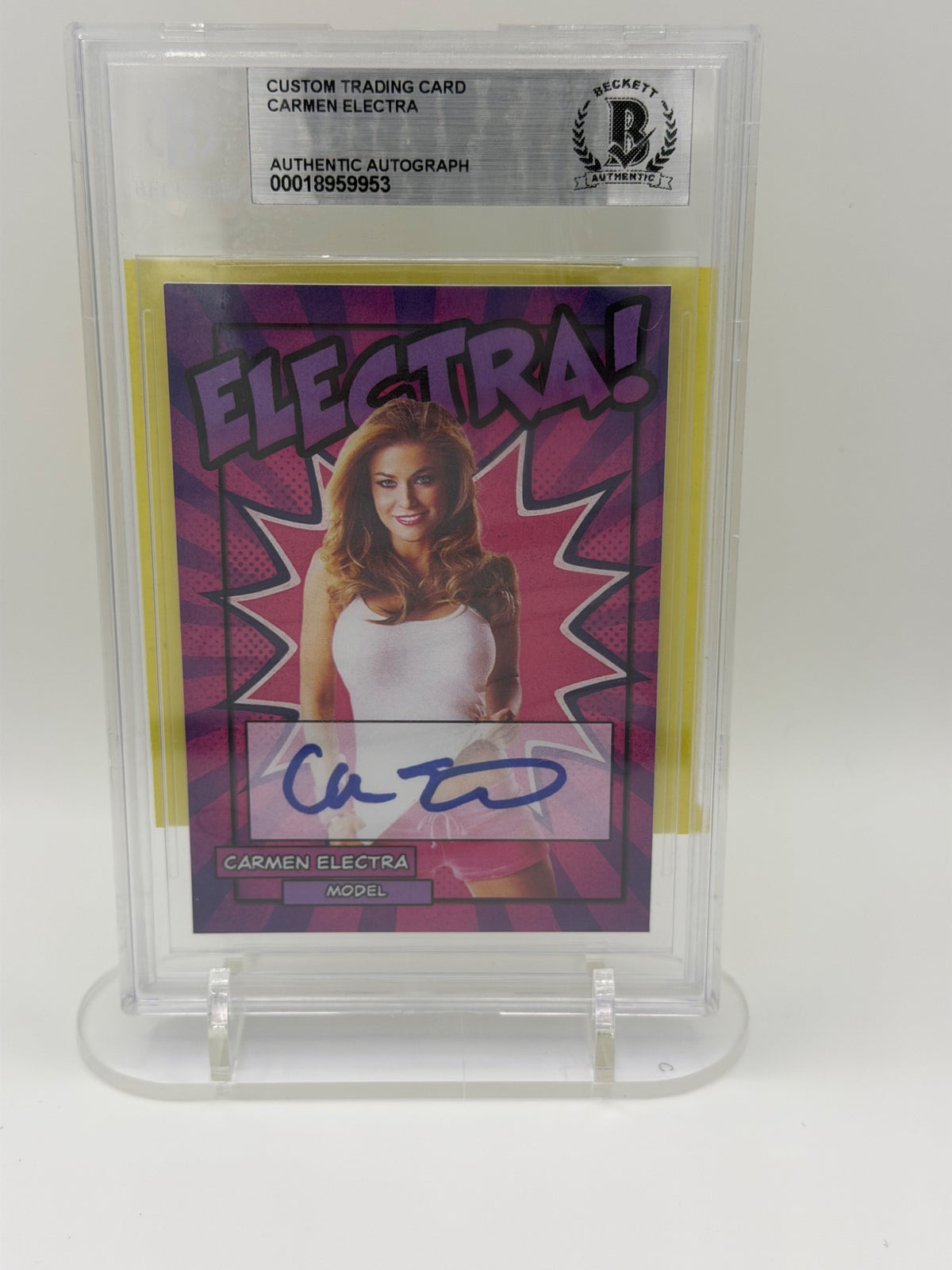 Carmen Electra Signed Custom Trading Card Beckett BAS Authentic Autograph