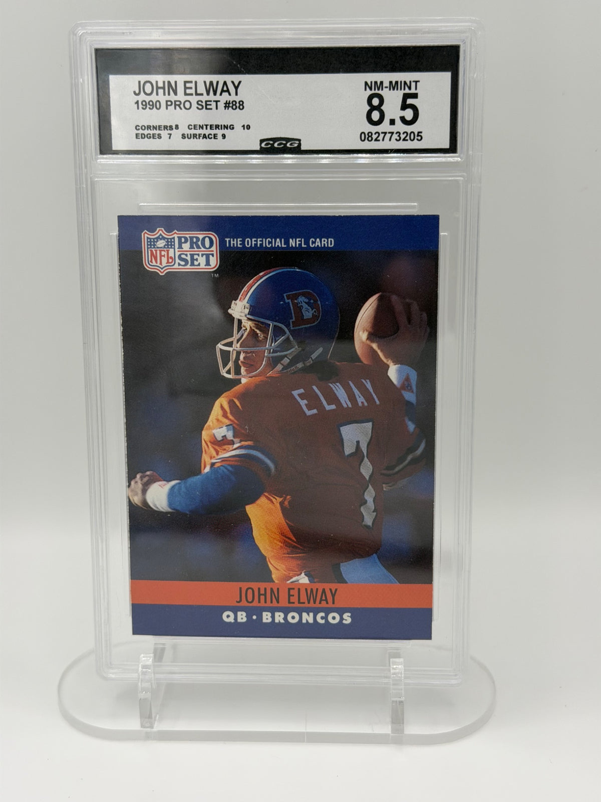 1990 Pro Set John Elway #88 CCG 8.5 NM-MT Denver Broncos